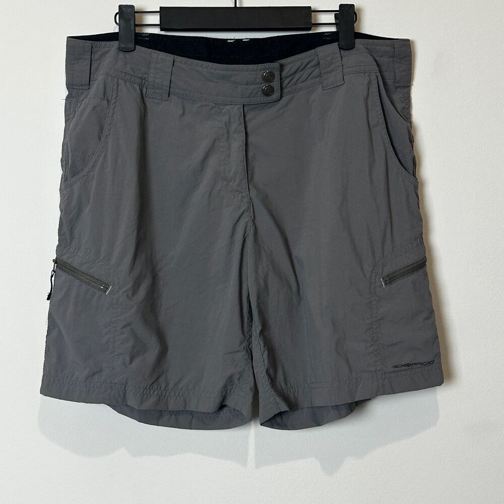 ExOfficio Women’s Hiking Shorts Size 10 Gray Nylon Travel Utility Outdoor Tech